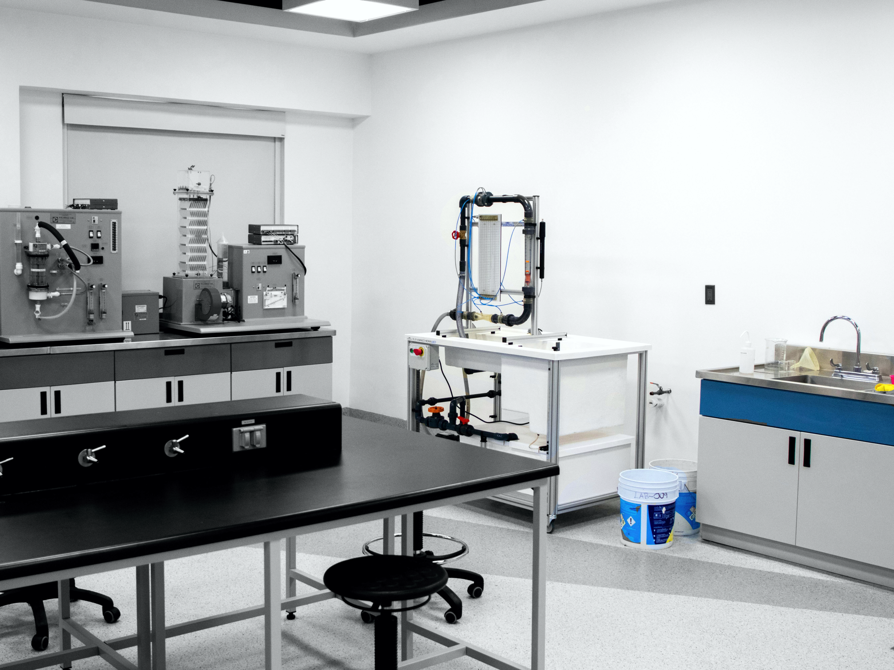 Modern asphalt testing laboratory interior
